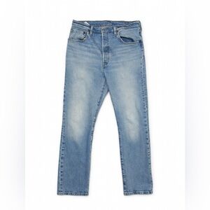 Levi's 501 Button Fly Faded Light Wash Straight Jeans